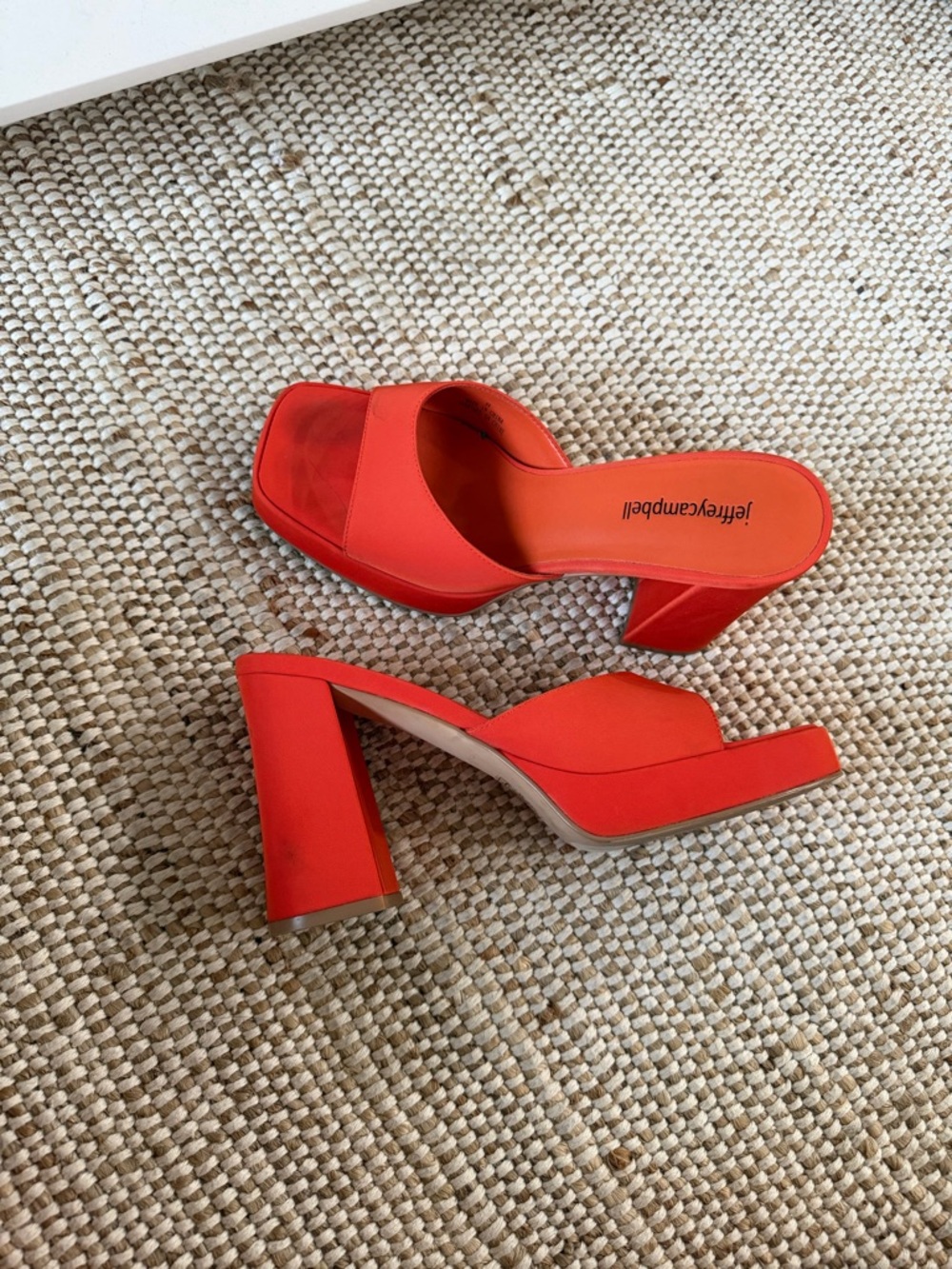 Jeffrey Campbell Orange Block Heel Sandals - Picture 3 of 6